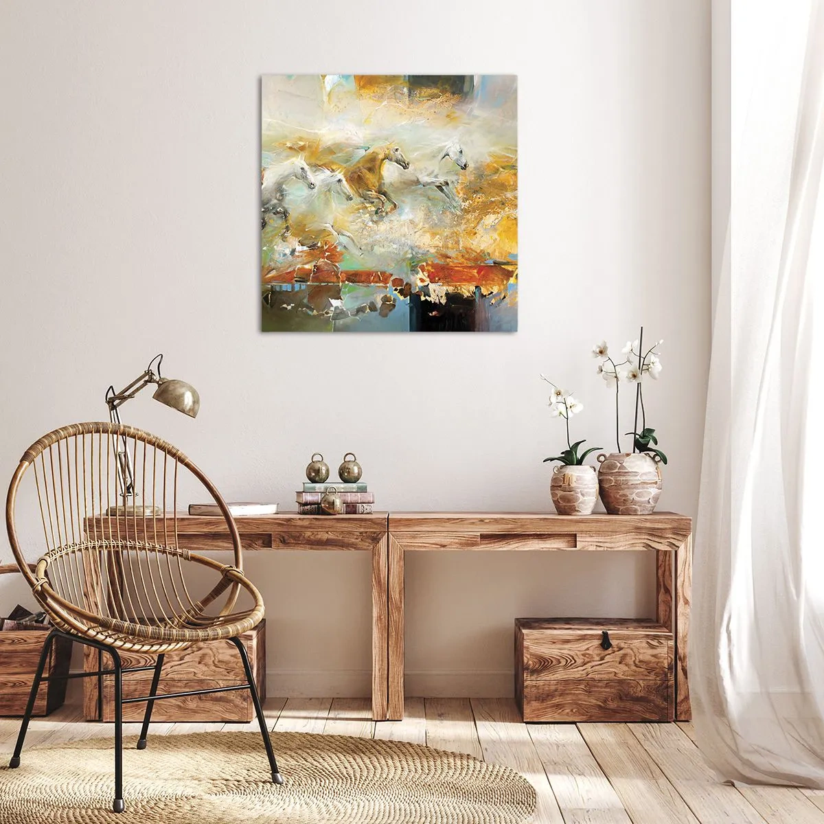 Canvas picture - Gallopping through the World - 60x60 cm