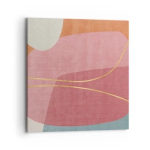 Canvas picture - Pastel Composition with a Golden Note - 70x70 cm