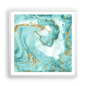 Poster in white frmae - Under the Great Wave of the Edo Period - 60x60 cm