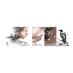 Photo Wallpaper Sample Self-Adhesive Deluxe Sticker - Spirit of a Forest - Abstraction, Woman's Face, Tree - 100x30 cm