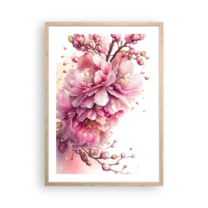 Poster in light oak frame - Land of Cherry Blossoms - 50x70 cm