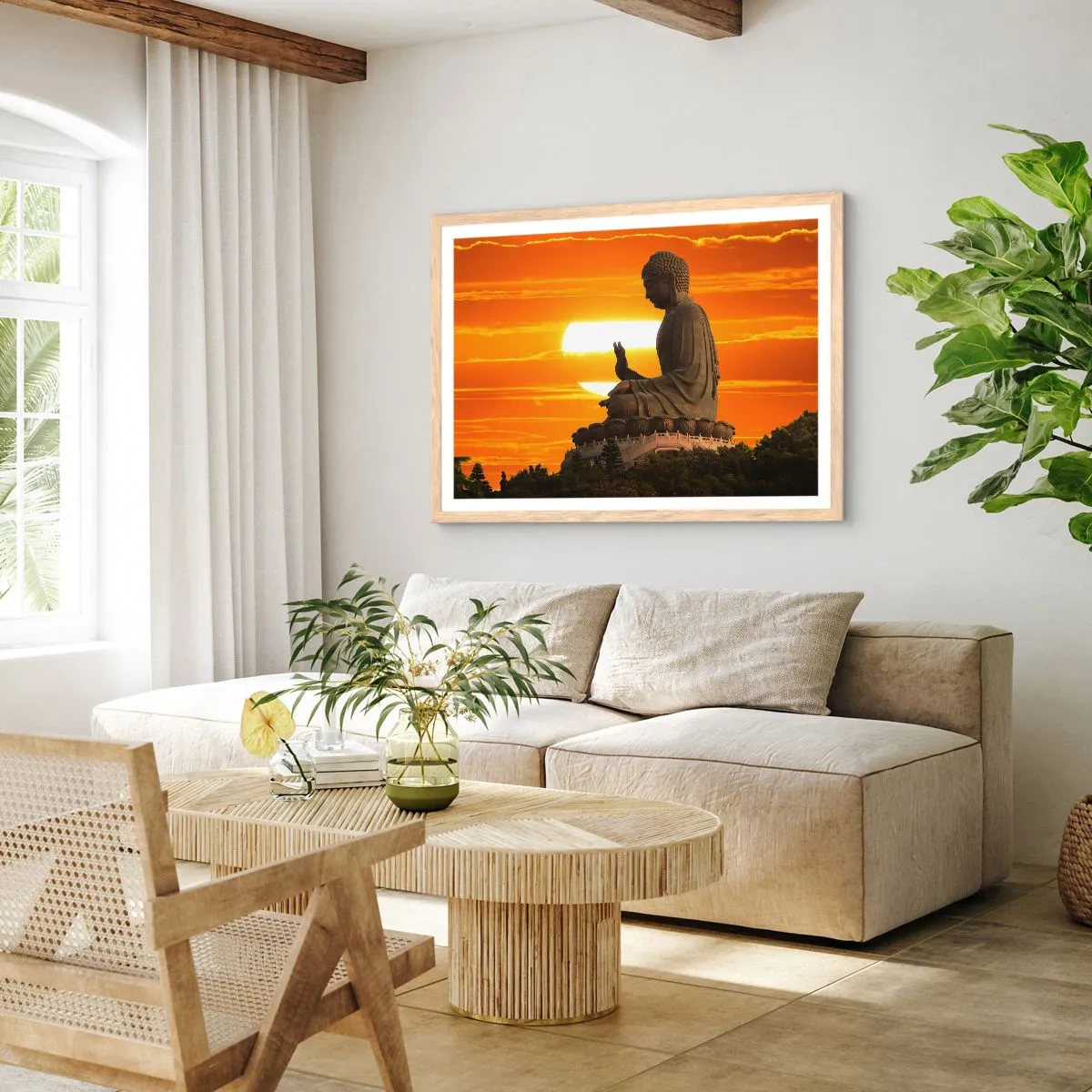 Poster in light oak frame - Facing the World - 91x61 cm