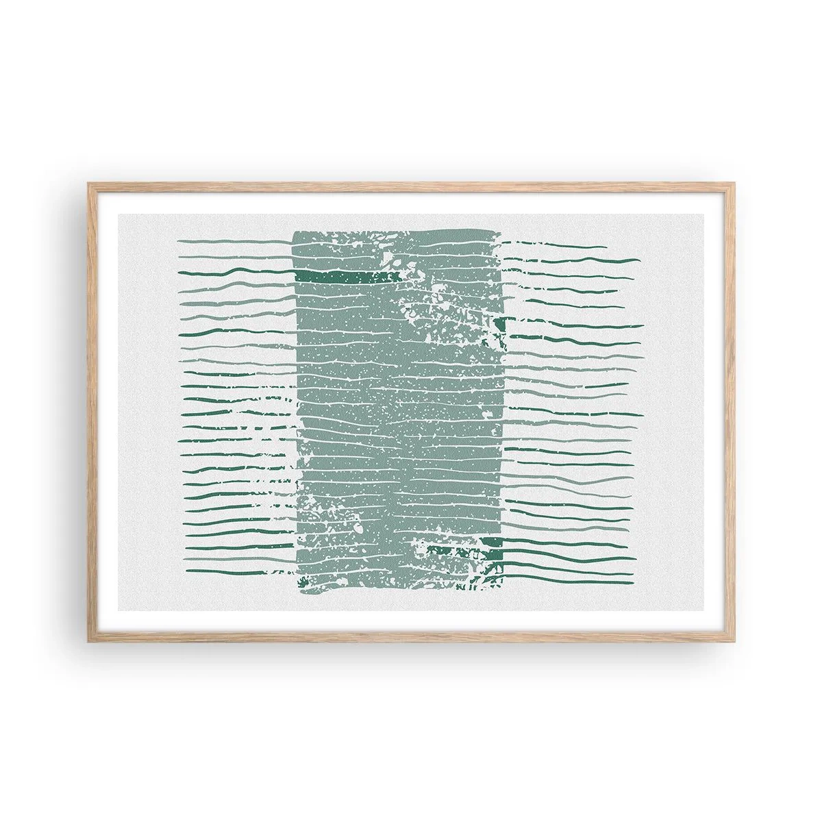 Poster in light oak frame - Sea Abstract - 100x70 cm