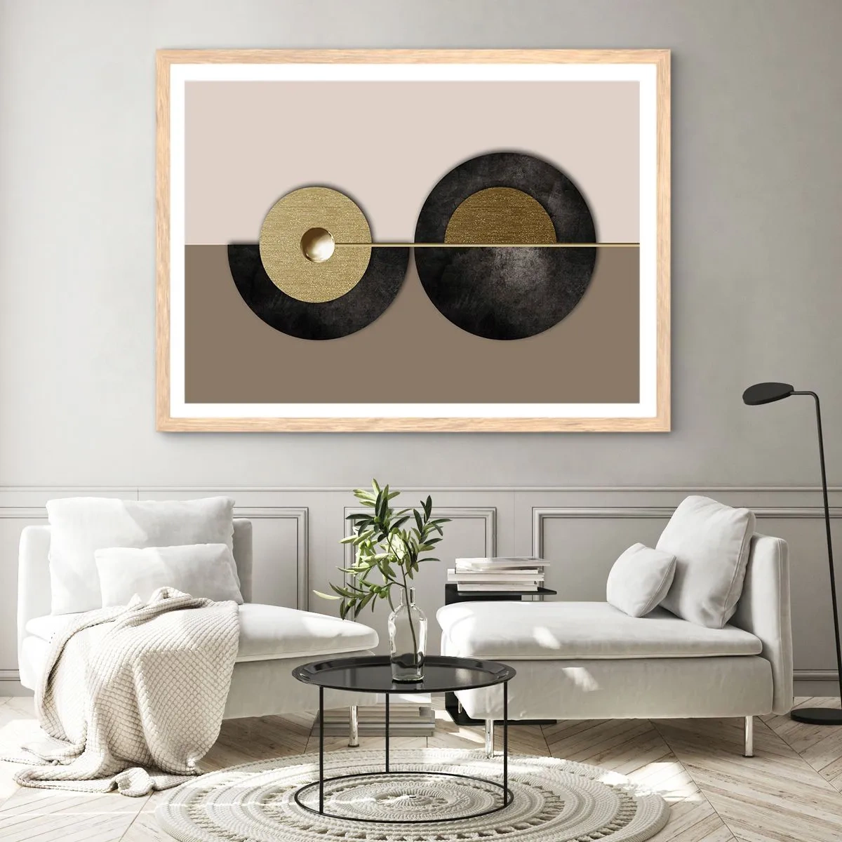 Poster in light oak frame - Variations on Wheel - 100x70 cm