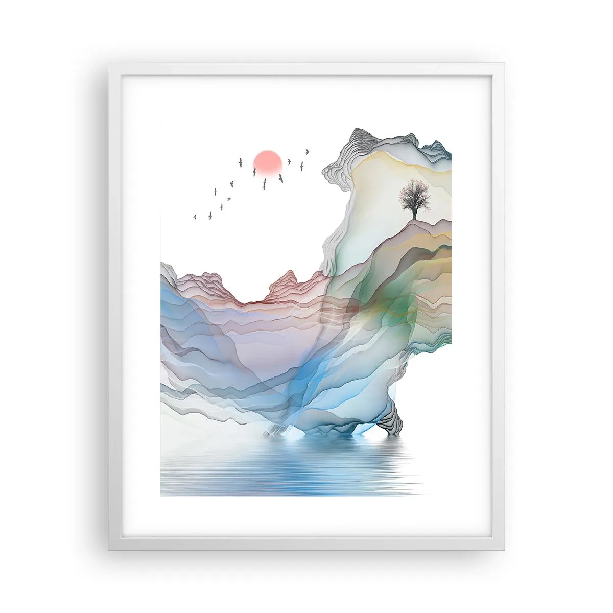 Poster in white frmae - Towards Crystal Mountains - 40x50 cm