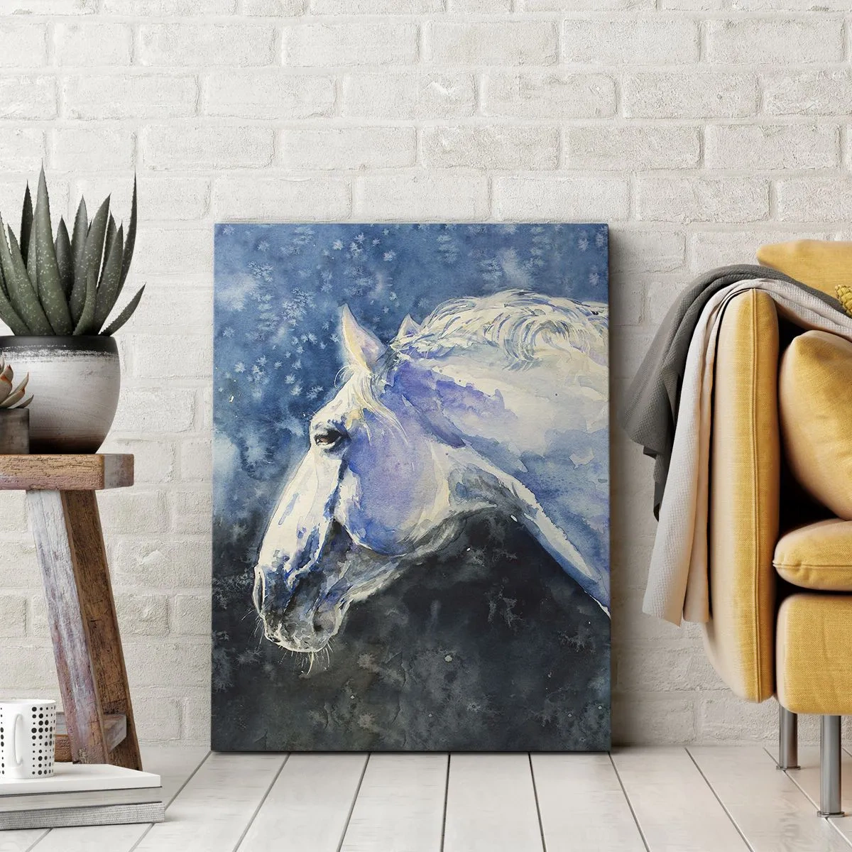 Canvas picture - Portrait in Blue Light - 55x100 cm