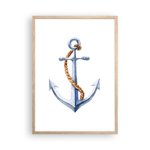 Poster in light oak frame - Ahoy Adventure! - 50x70 cm