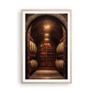 Poster in light oak frame - Atmospheric Cellar - 61x91 cm