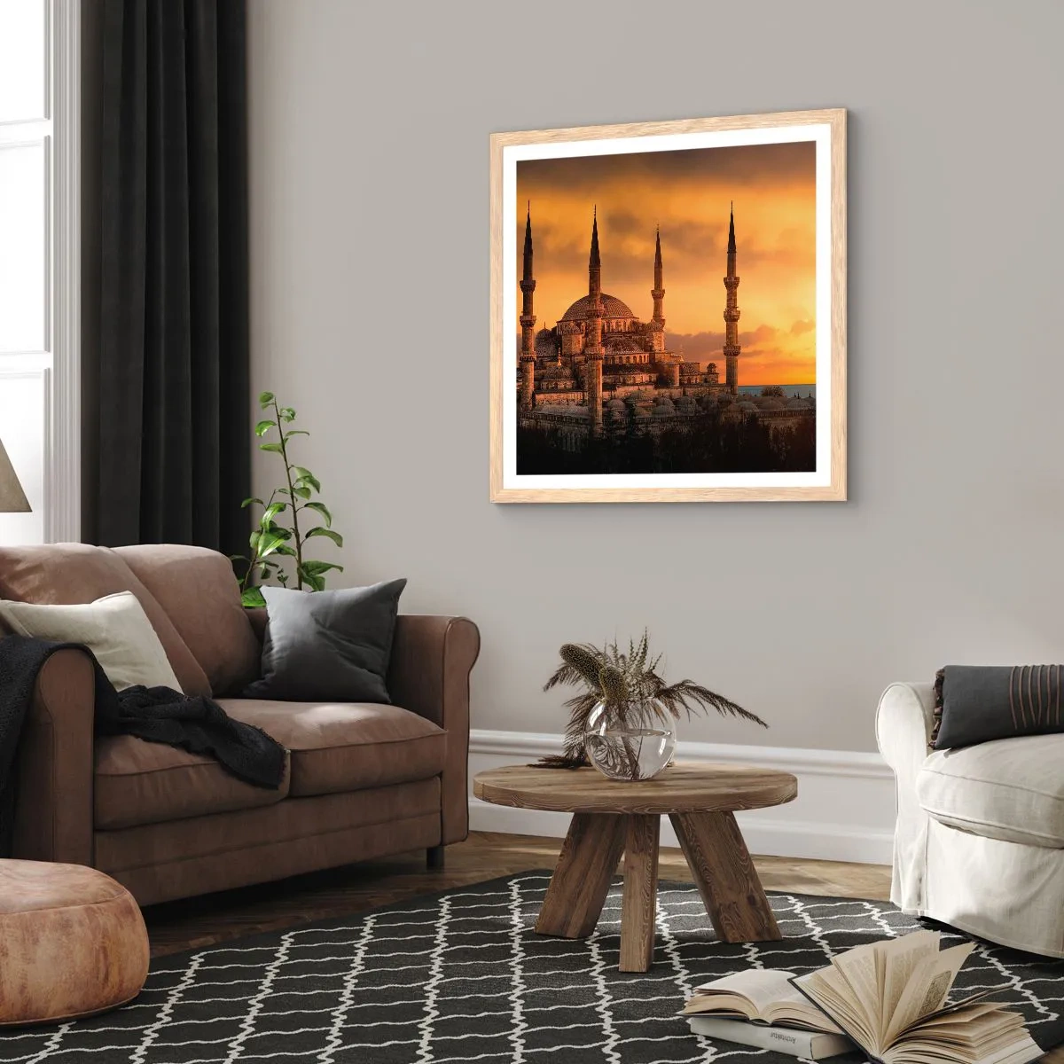 Poster in light oak frame - God Is Great - 50x50 cm