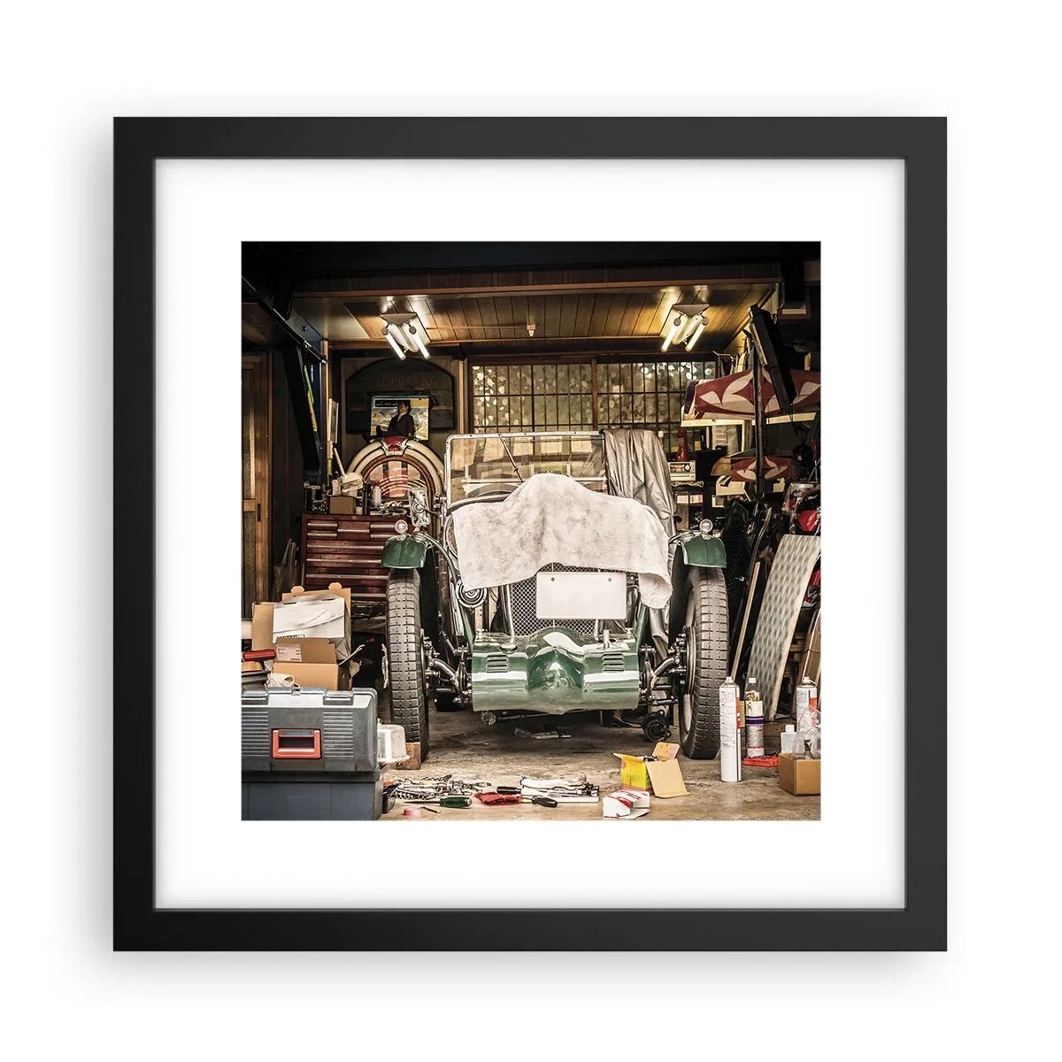 Poster in black frame - Back to the Past - 30x30 cm