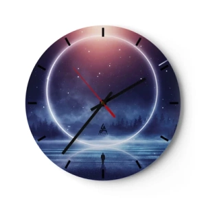 Wall clock - Clock on glass - They are Already Here… - 40x40 cm