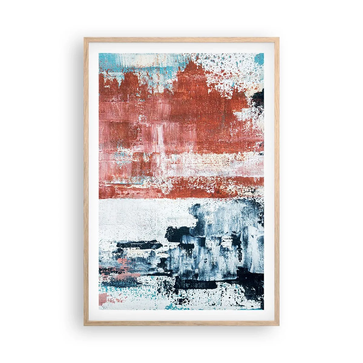 Poster in light oak frame - Abstract Fifty Fifty - 61x91 cm