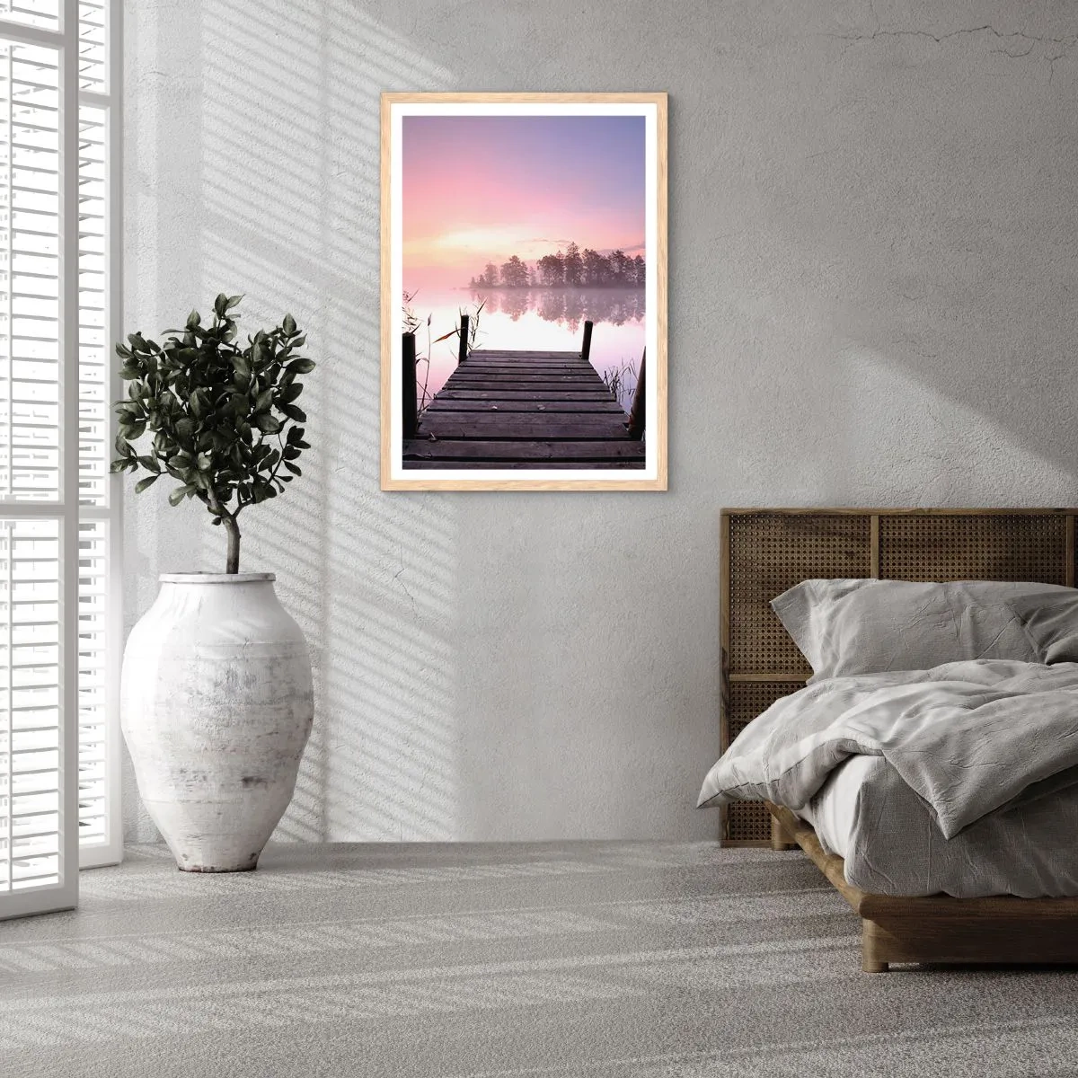 Poster in light oak frame - Out from a Lilac Fog… - 40x50 cm