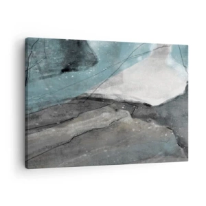 Canvas picture - Abstract composition in shades of gray and blue - 70x50cm - Abstract: Rocks and Ice - Modern wall decoration for the living room and bedroom ARTTOR