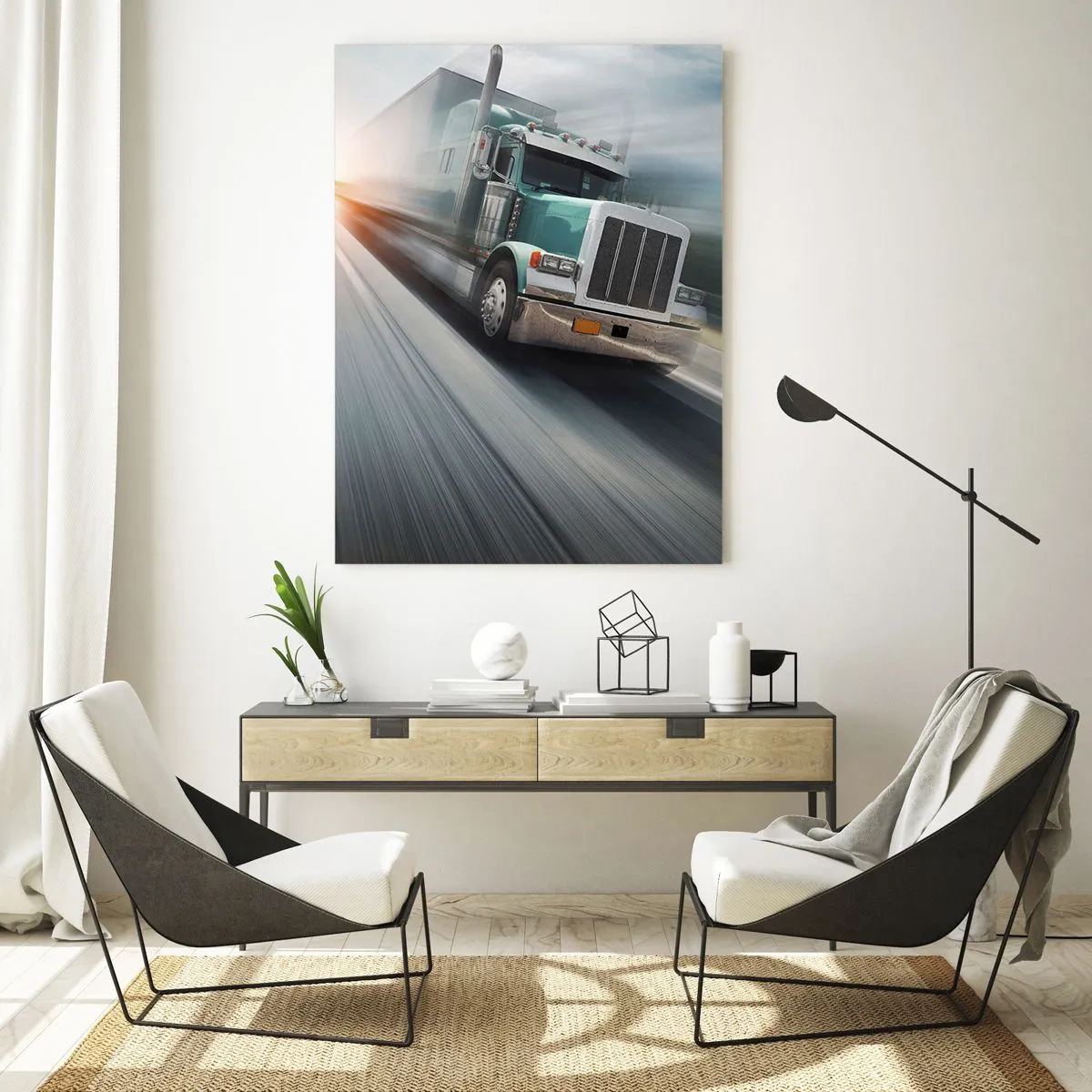 Glass picture - American Giant in the Rush - 70x100 cm