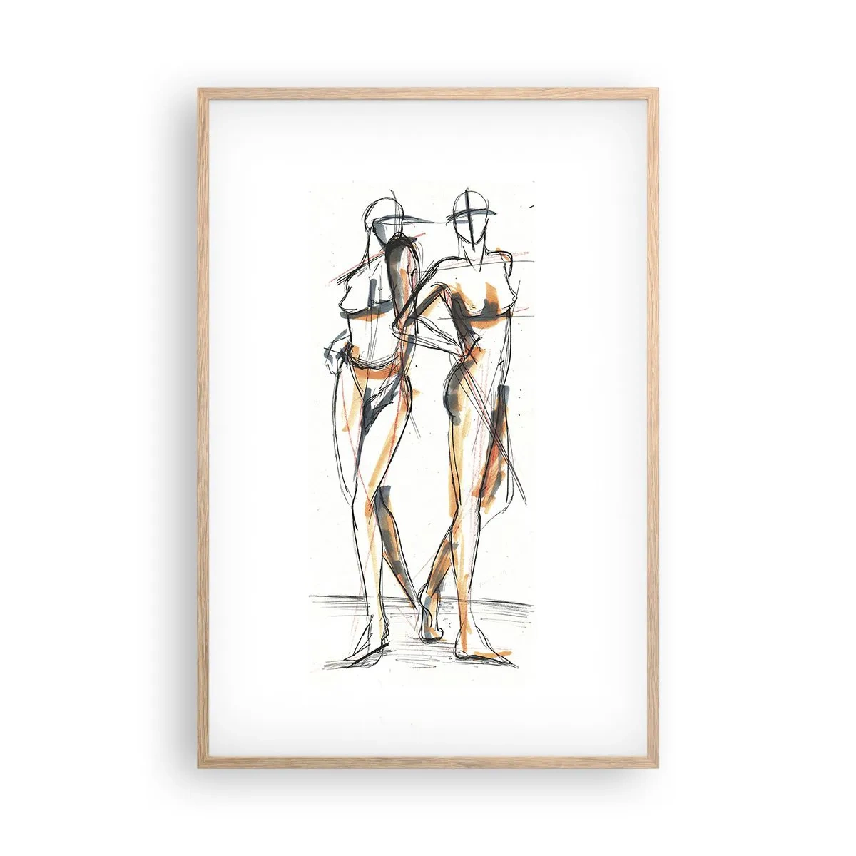 Poster in light oak frame - Study of Grace - 61x91 cm