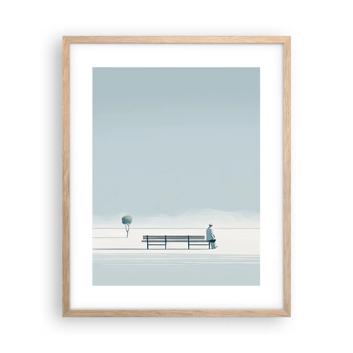 Poster in light oak frame - Yes, I Am Waiting - 40x50 cm