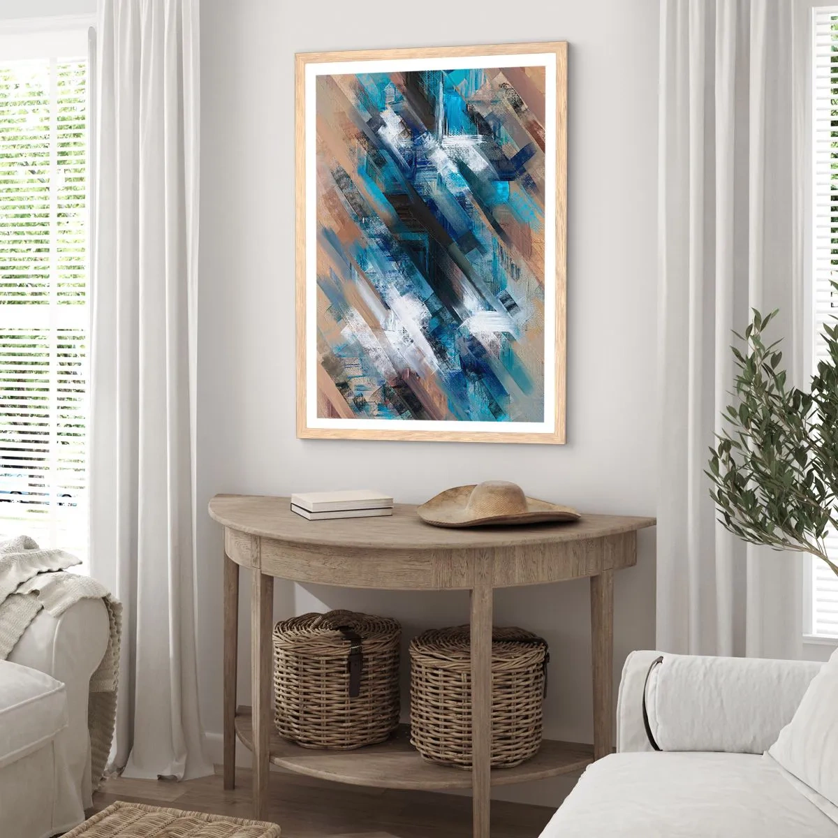 Poster in light oak frame - On the Blue Slant - 70x100 cm