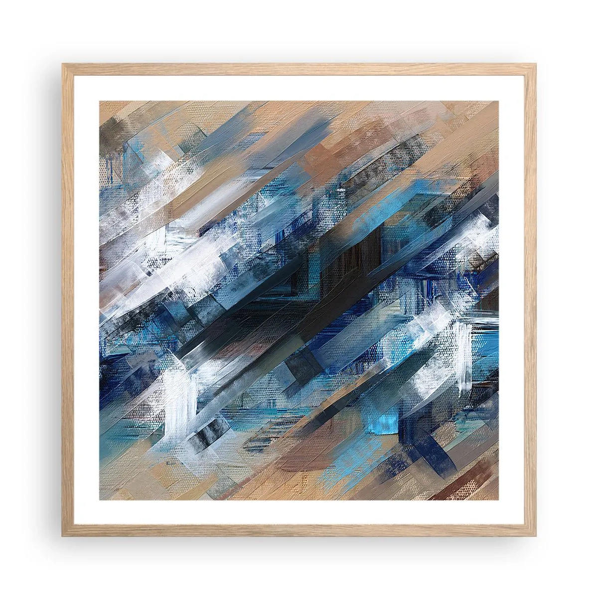 Poster in light oak frame - On the Blue Slant - 60x60 cm