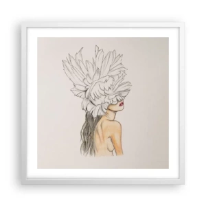 Poster in white frmae - Crowned Beauty - 50x50 cm