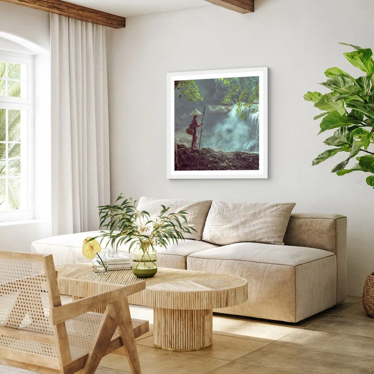 Poster in white frmae - Friends with Nature - 30x30 cm