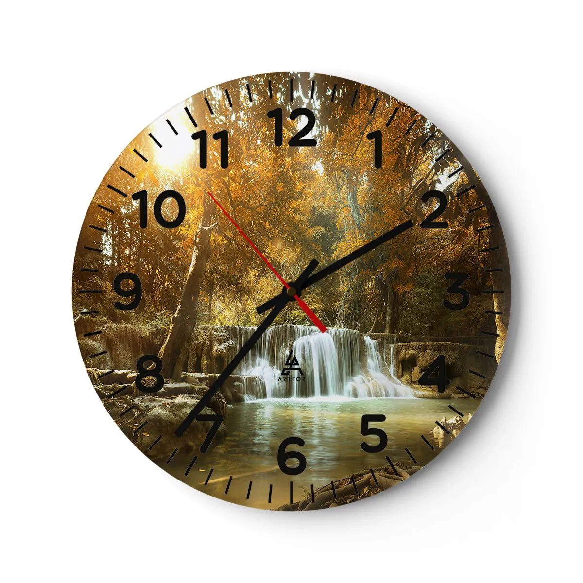 Wall clock - Clock on glass - Park Cascade - 40x40 cm