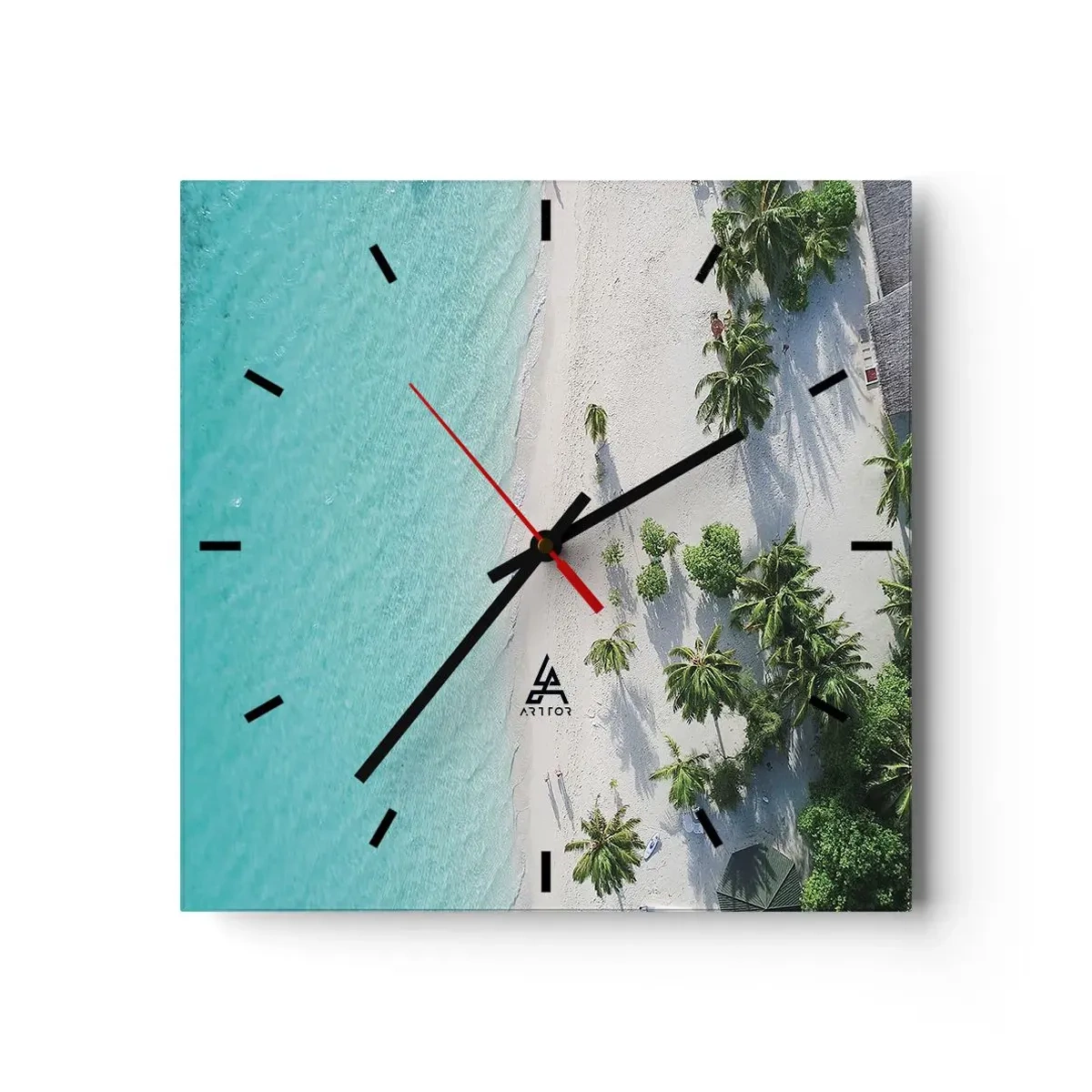 Wall clock - Clock on glass - Holidays in Paradise - 30x30 cm