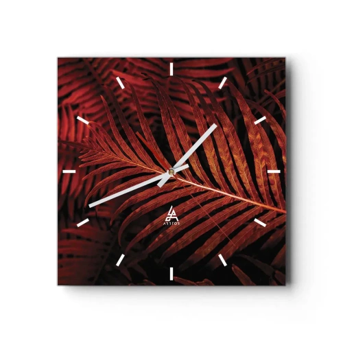 Wall clock - Clock on glass - Heat of Life - 30x30 cm