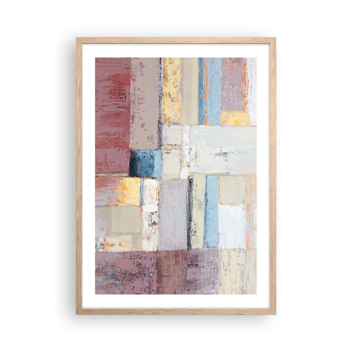Poster in light oak frame - Calm of Geometry - 50x70 cm