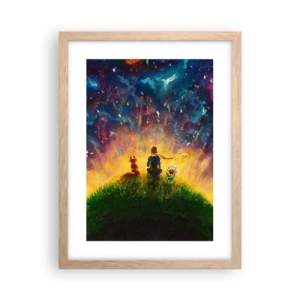 Poster in light oak frame - Love and Friendship - Whole World - 30x40 cm