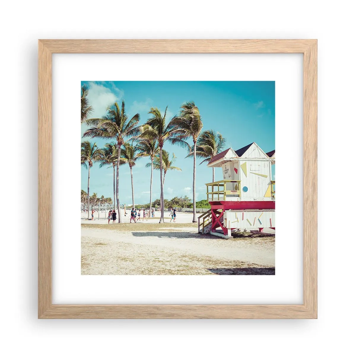 Poster in light oak frame - Beautiful Day before You - 30x30 cm