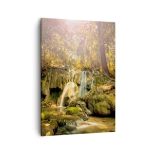 Canvas picture - Forest Cascade in Green - 50x70 cm