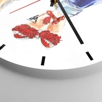 Clock face with lines