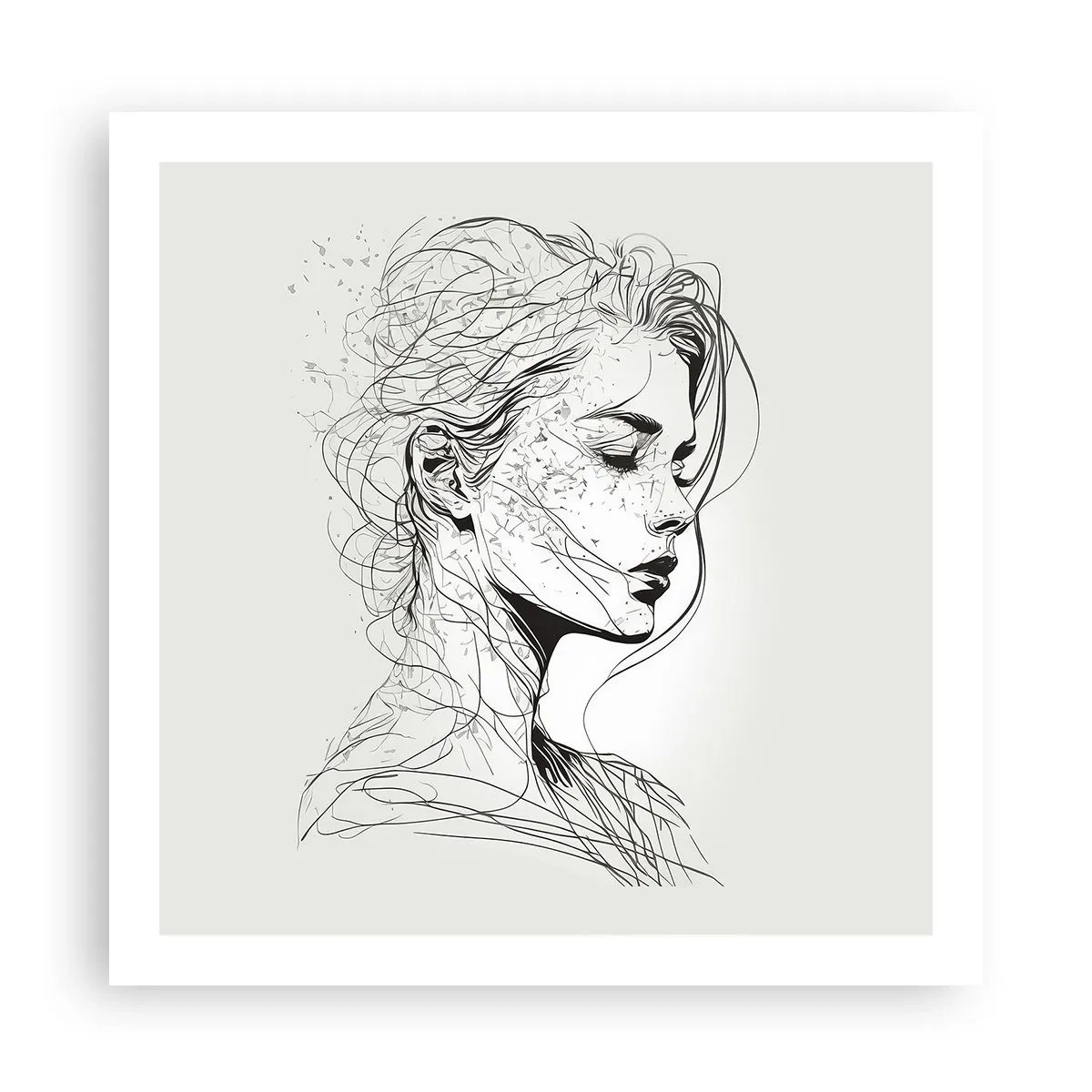 Poster - Portrait in Thoughts - 60x60 cm