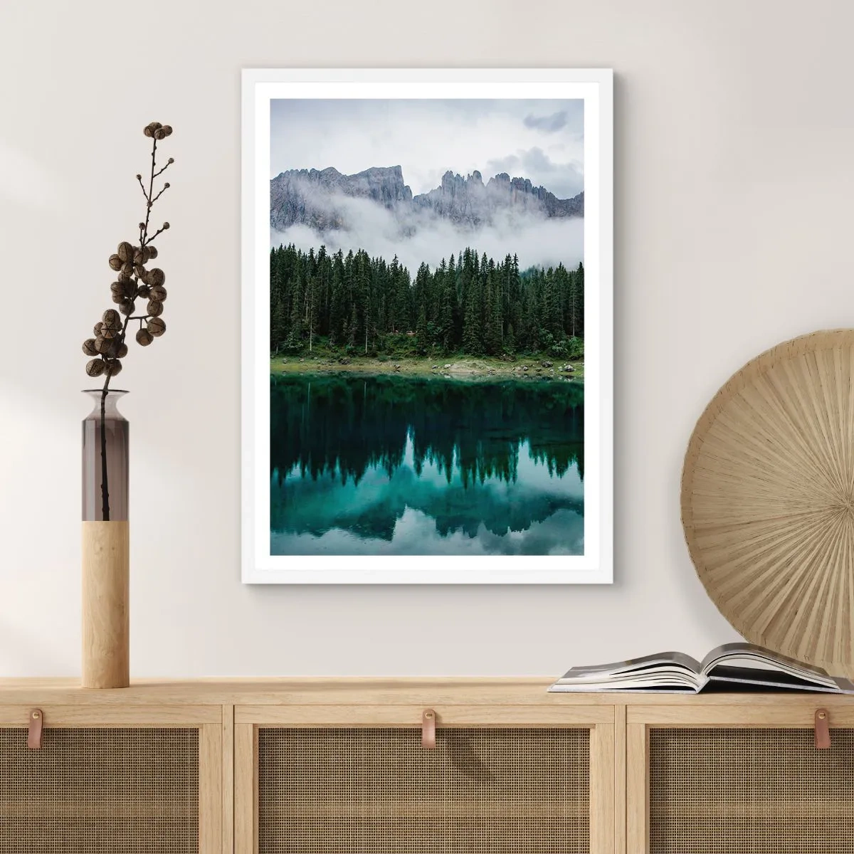 Poster in white frmae - Quiet Please, Let's Not Wake Up Still Waters - 70x100 cm