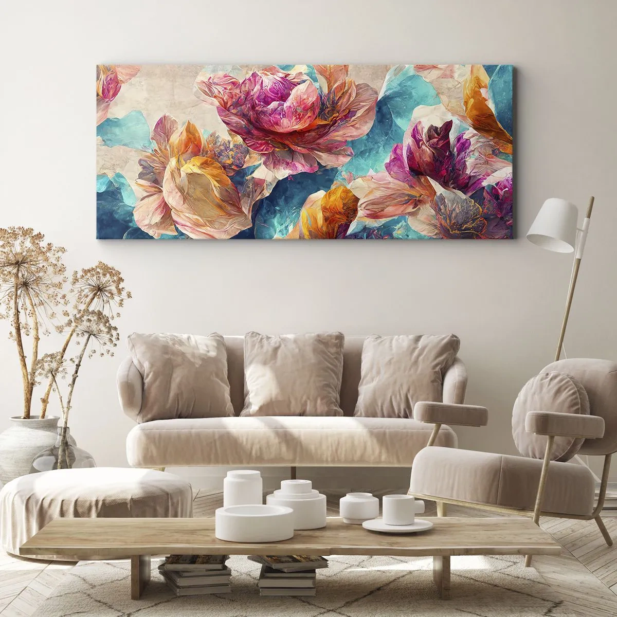 Canvas picture - Colourful Splendour of a Bouquet - 90x30 cm