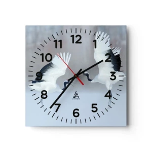 Wall clock - Clock on glass - Dance in the Fog - 40x40 cm