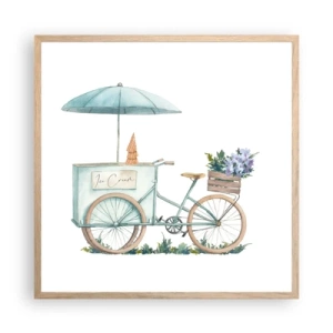 Poster in light oak frame - Sweet Memory of the Summer - 60x60 cm