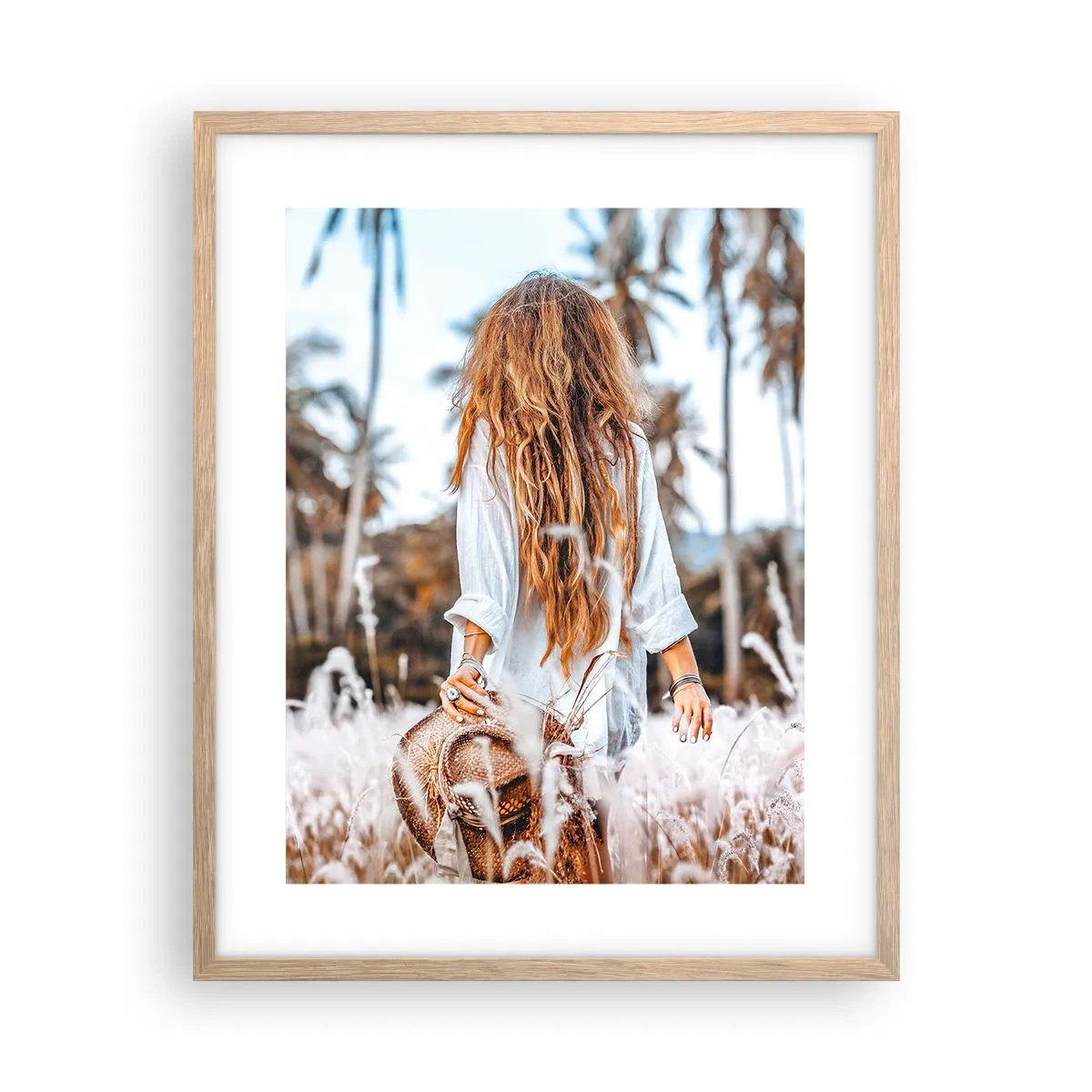 Poster in light oak frame - Born from Grass Fluff - 40x50 cm
