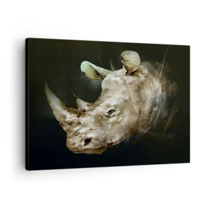 Canvas picture - Portrait of a rhinoceros in an artistic form - 70x50cm - Real Man Power - Modern wall decoration for the living room and bedroom ARTTOR
