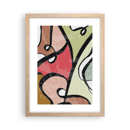 Poster in light oak frame - Pirouettes Among Colours - 30x40 cm