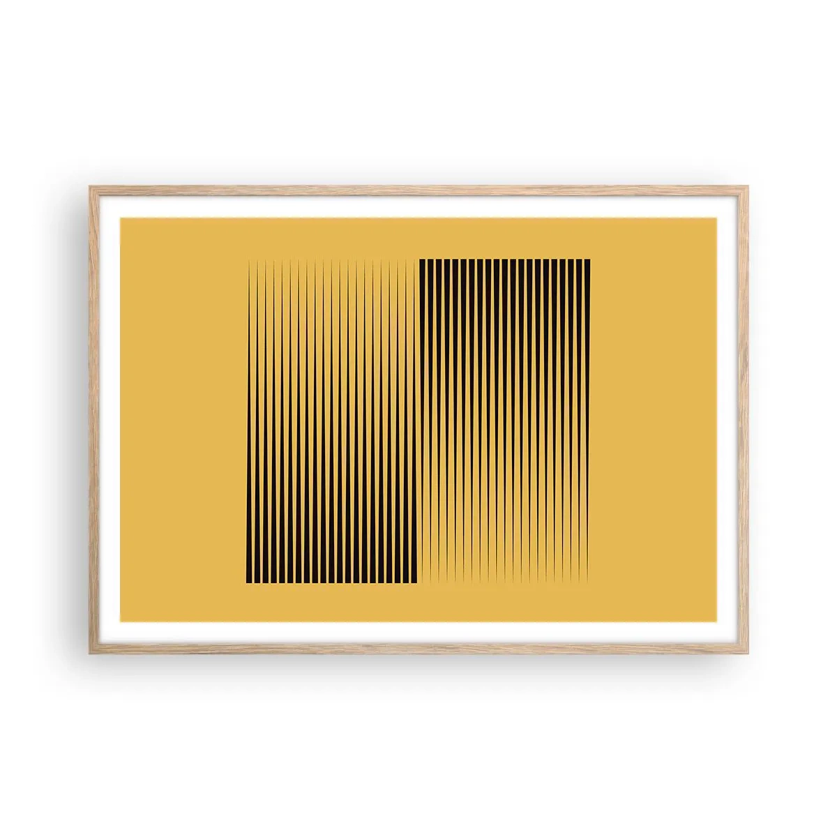 Poster in light oak frame - Square Opposites - 100x70 cm