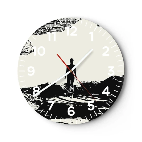 Wall clock - Clock on glass - New Look - 30x30 cm