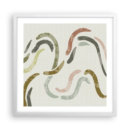 Poster in white frmae - Cheerful Dance of Abstraction - 50x50 cm
