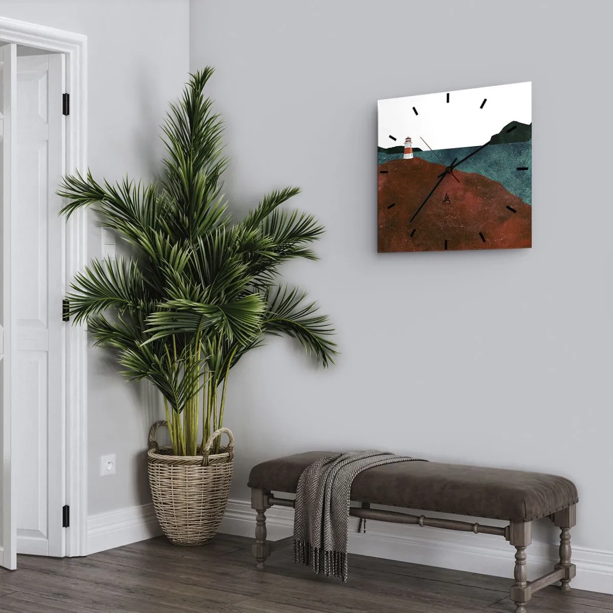 Wall clock - Clock on glass - Gazing at the Sea - 30x30 cm