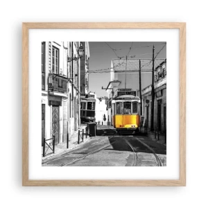 Poster in light oak frame - Spirit of Lisbon - 40x40 cm