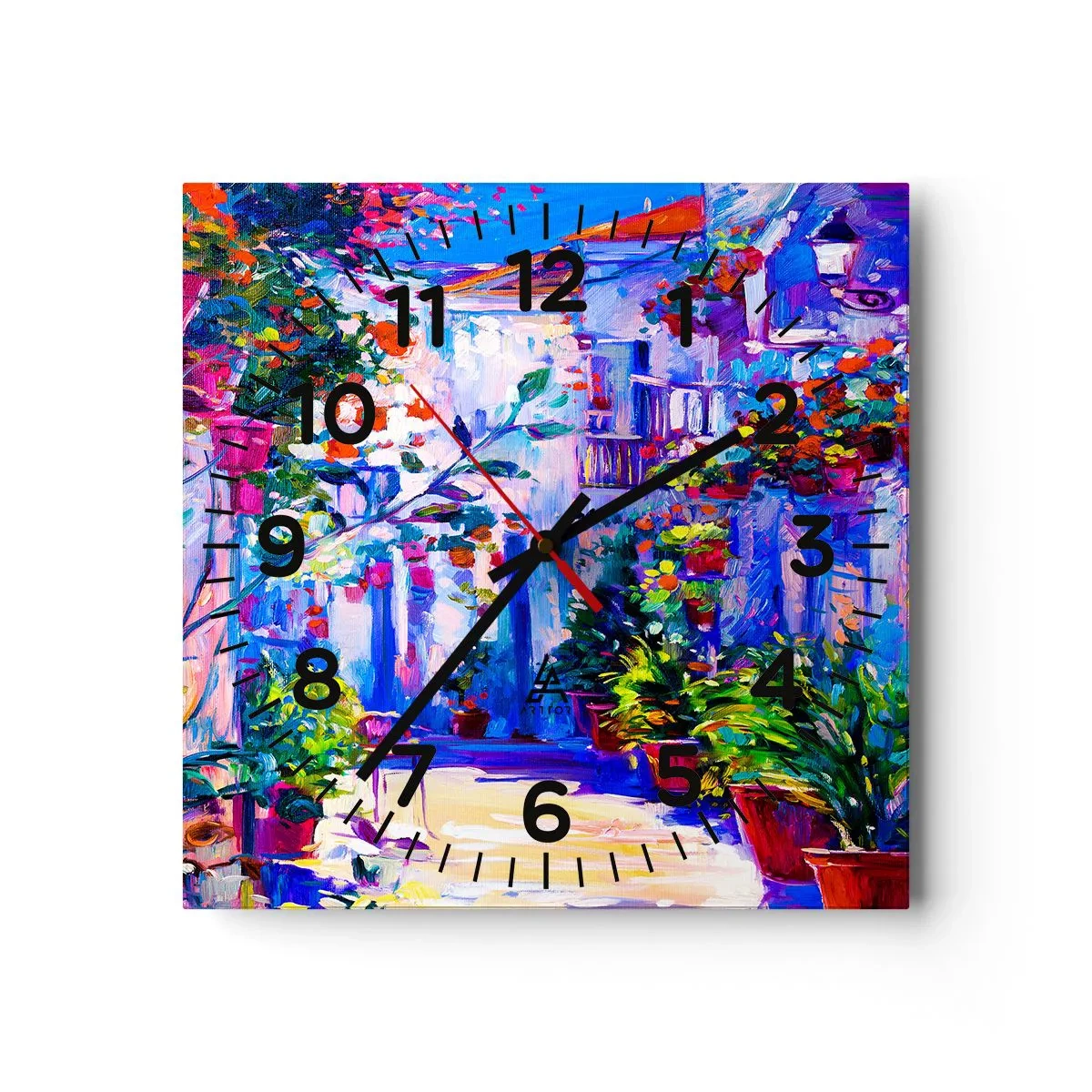 Wall clock - Clock on glass - Impression - Italian Alley - 40x40 cm