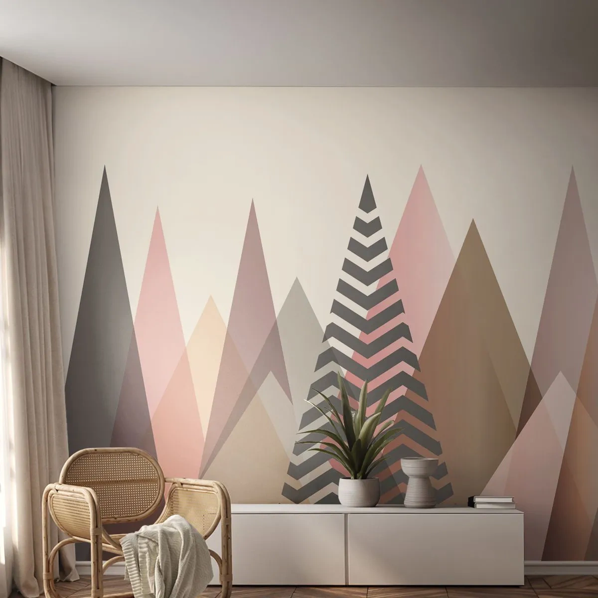Photo Wallpaper Standard Eco - View of the Piramide - Abstraction, Piece, Triangles - 400x280 cm