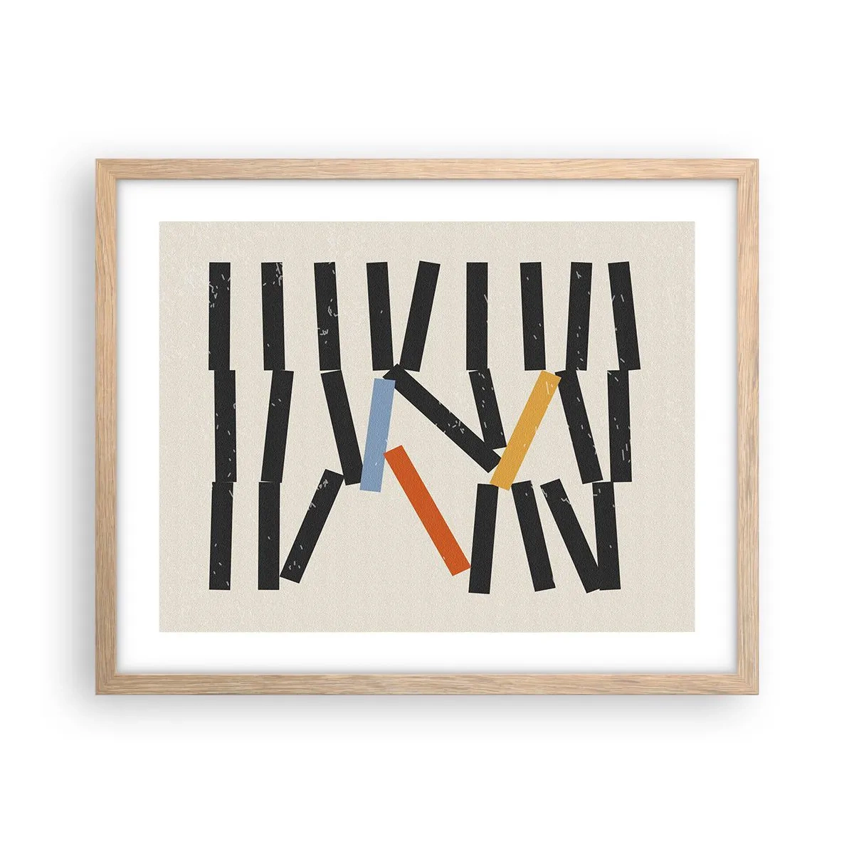 Poster in light oak frame - Domino - Composition - 50x40 cm