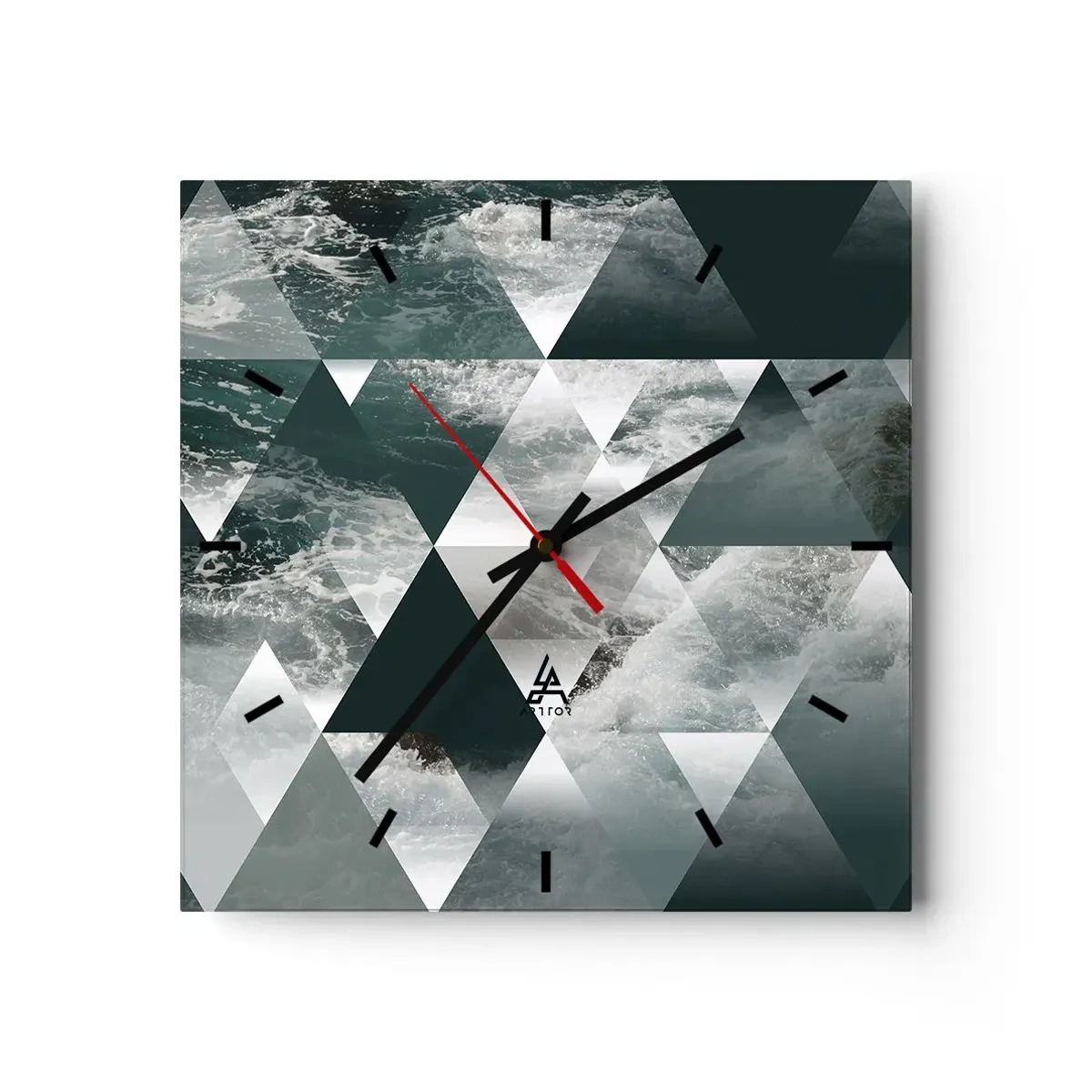 Wall clock - Clock on glass - Crystal Perspective - 40x40 cm
